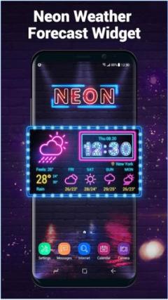 Neon weather forecast widget