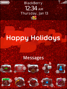 BlackBerry Exclusive Holiday Theme - Happy Holidays Red