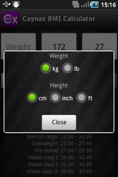 Caynax BMI Calculator