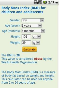 Child BMI Calculator