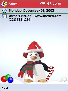 Christmas Penguin Theme for Pocket PC