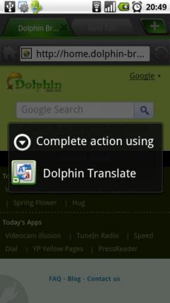 Translate Add-on for Dolphin Browser HD