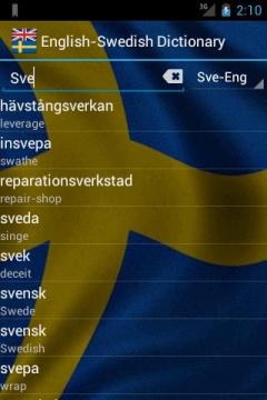 English-Swedish Dictionary FREE
