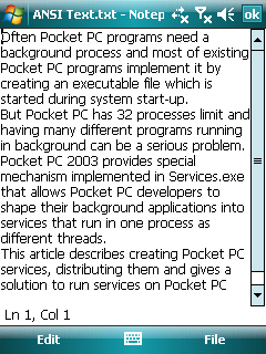 Pocket Notepad for Windows Mobile