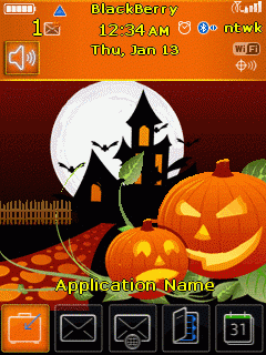 Blackberry Flip ZEN Theme: Halloween Night Animated