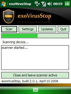 exoVirusStop antivirus for PPC