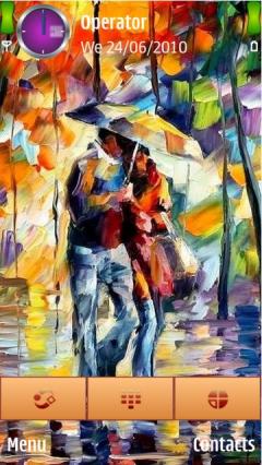 Sweet Couple In Rain