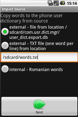 User Dictionary Manager