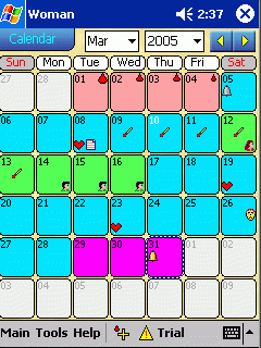 Woman Calendar for Pocket PC